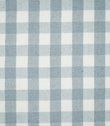 Aldsworth Check Haze fabric featuring a classic large-scale check pattern in soft hazy blue and white with a subtly textured woven finish.