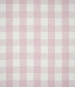 Aldsworth Check Pink fabric featuring a classic large-scale check pattern in soft blush pink and white with a subtly textured woven finish.