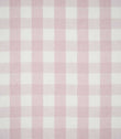 Aldsworth Check Pink fabric featuring a classic large-scale check pattern in soft blush pink and white with a subtly textured woven finish.