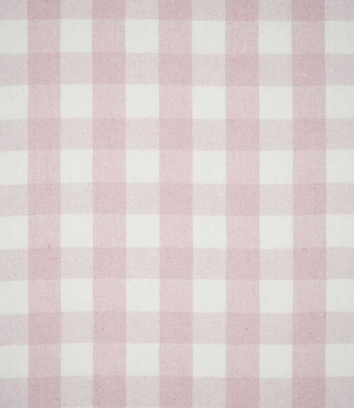 Aldsworth Check Pink fabric featuring a classic large-scale check pattern in soft blush pink and white with a subtly textured woven finish.