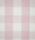 Close-up of Aldsworth Check Pink fabric showing the detailed woven texture and intersecting blush pink and white checks.