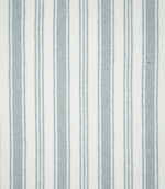 Full pattern view of Aldsworth Stripe Haze fabric featuring evenly spaced blue-grey and white vertical stripes with fine parallel detailing.