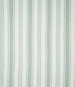 Full pattern view of Aldsworth Stripe Mint fabric featuring alternating wide and narrow mint green and white vertical stripes with a textured woven finish.