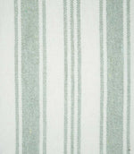 Close-up of Aldsworth Stripe Mint fabric highlighting the fine woven texture and traditional ticking stripe pattern in soft mint green and white.