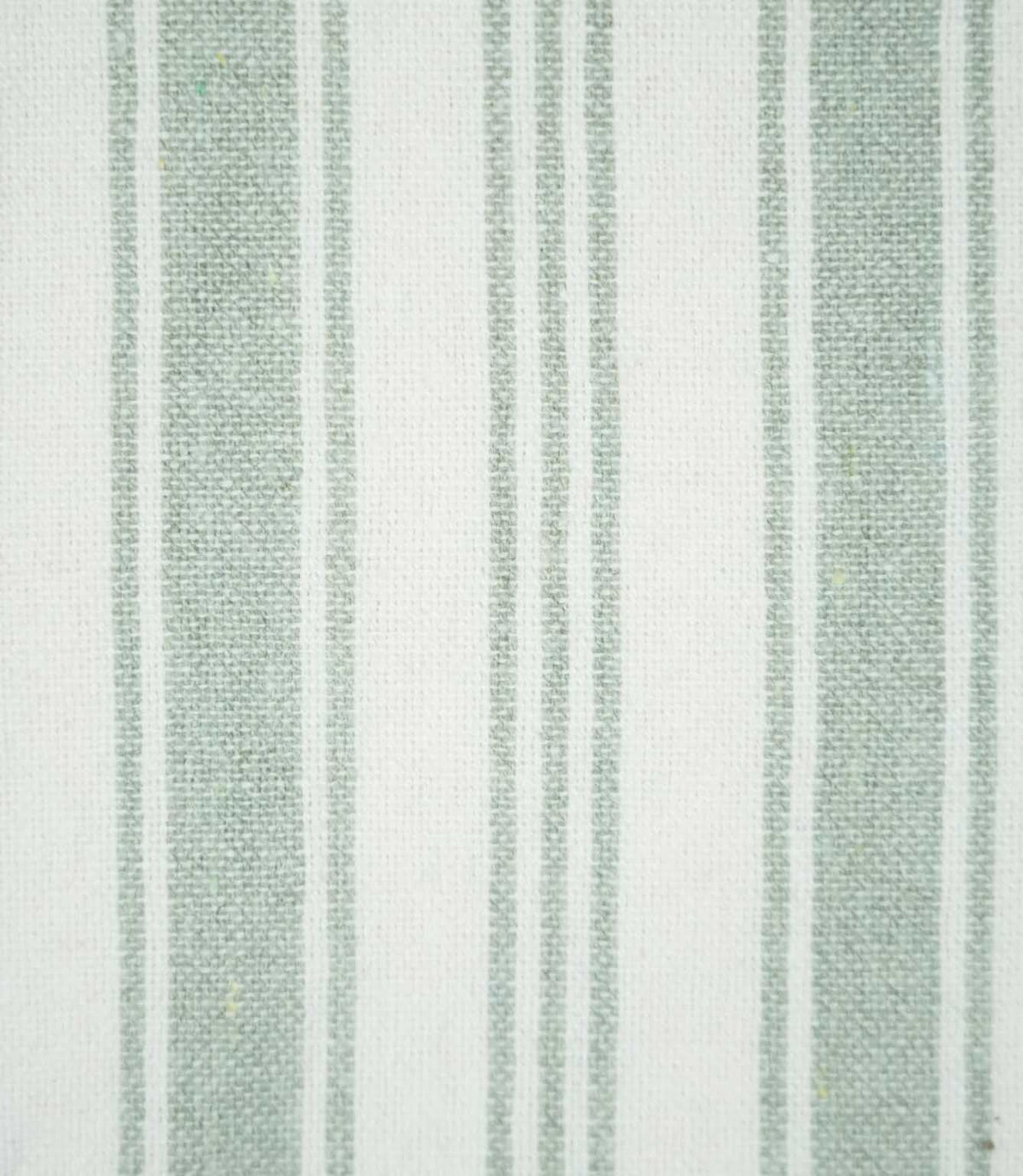 Close-up of Aldsworth Stripe Mint fabric highlighting the fine woven texture and traditional ticking stripe pattern in soft mint green and white.