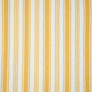 Aldsworth Stripe Ochre fabric featuring a classic vertical stripe pattern in golden ochre and off-white, with alternating broad and narrow woven stripes.