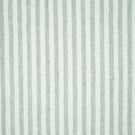 Close-up of Aldsworth Ticking Mint fabric featuring narrow mint green and white vertical stripes with a textured woven finish and subtle flecked detailing.