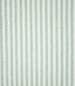 Close-up of Aldsworth Ticking Mint fabric featuring narrow mint green and white vertical stripes with a textured woven finish and subtle flecked detailing.