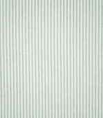 Full pattern view of Aldsworth Ticking Mint fabric displaying evenly spaced mint green and white ticking stripes with a fine woven texture.	