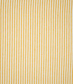 Full pattern view of Aldsworth Ticking Ochre fabric showing evenly spaced golden yellow and off-white ticking stripes across the woven surface.