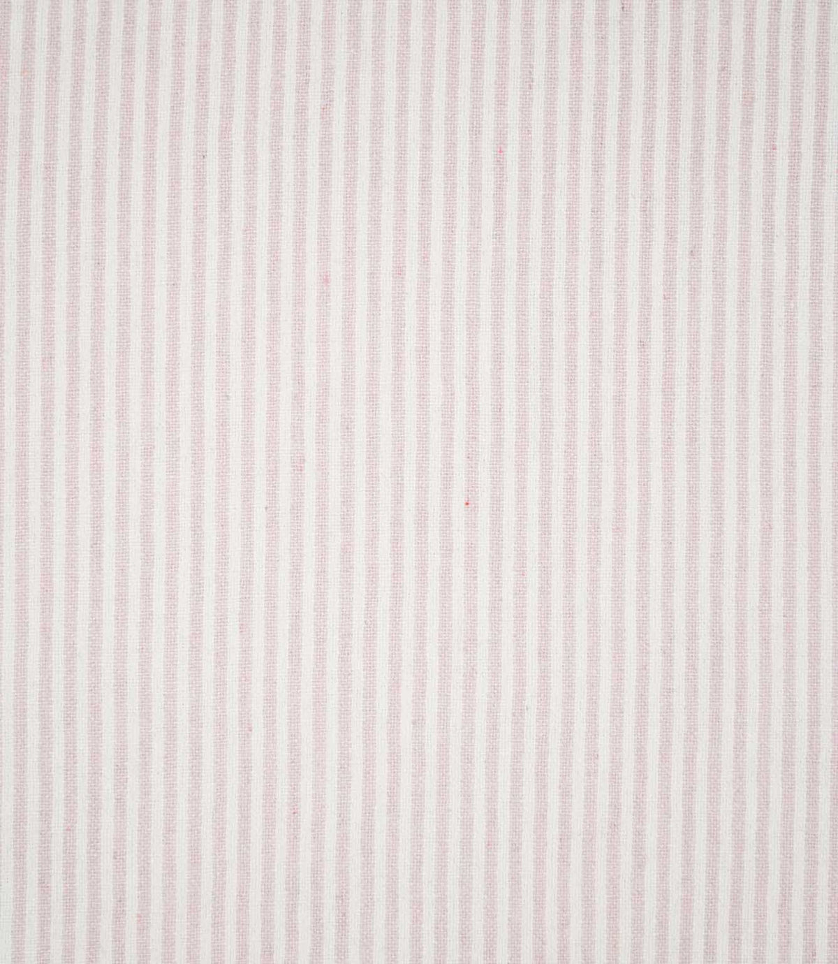 Full pattern view of Aldsworth Ticking Pink fabric showing a classic narrow pink and off-white ticking stripe design across the woven surface.