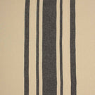 Wide charcoal grey and natural striped fabric with a textured woven finish, ideal for curtains, upholstery and soft furnishings.