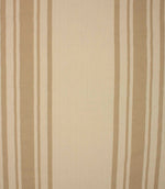 Wide beige and cream striped fabric shown laid flat with a soft natural texture.