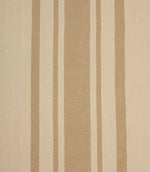 Neutral striped linen-look fabric featuring alternating wide and narrow beige stripes on an ivory background.