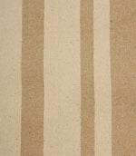 Close-up of woven beige stripe fabric highlighting the natural texture and soft weave detail.
