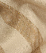 Detailed close-up of the woven stripe pattern in a natural beige and ivory colour palette.