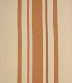 Cream and terracotta striped woven fabric with bold vertical stripes, ideal for curtains, upholstery and soft furnishing projects.