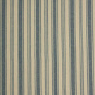 Blue and natural ticking stripe fabric shown in a full repeat pattern, featuring wide denim-blue stripes with fine pinstripes on a soft linen-look background.
