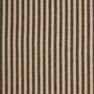 Close-up of fine brown stripe fabric on a natural cream background showing detailed weave texture.