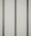 Alma Stripe Marina woven fabric featuring widely spaced navy blue and natural beige vertical stripes on a warm off-white background.