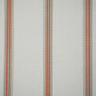 Alma Stripe Terracotta woven fabric featuring widely spaced terracotta and natural beige vertical stripes on a warm off-white background.