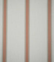 Alma Stripe Terracotta woven fabric featuring widely spaced terracotta and natural beige vertical stripes on a warm off-white background.