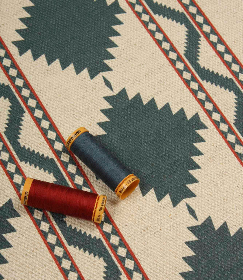 Arden Geo Fabric / Azure | Just Fabrics