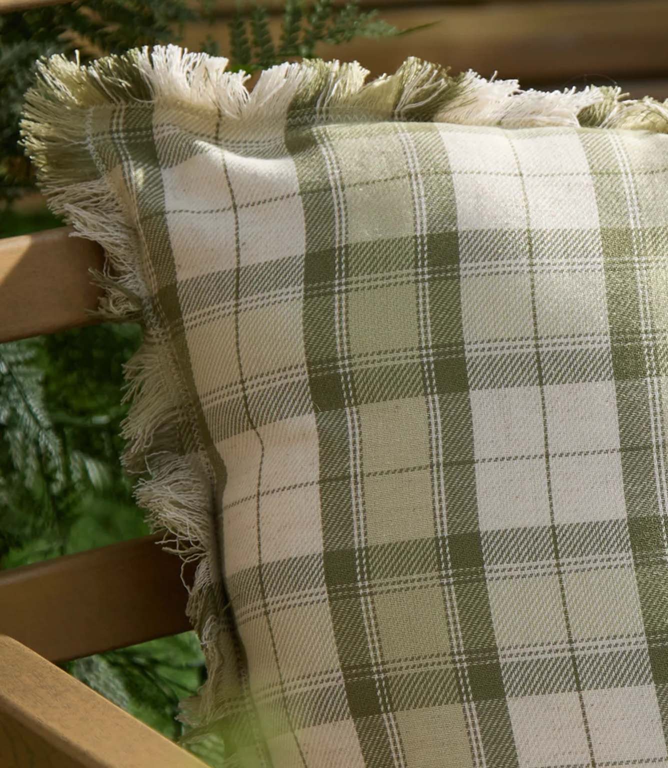 Arrochar Tartan Moss Outdoor Cushion
