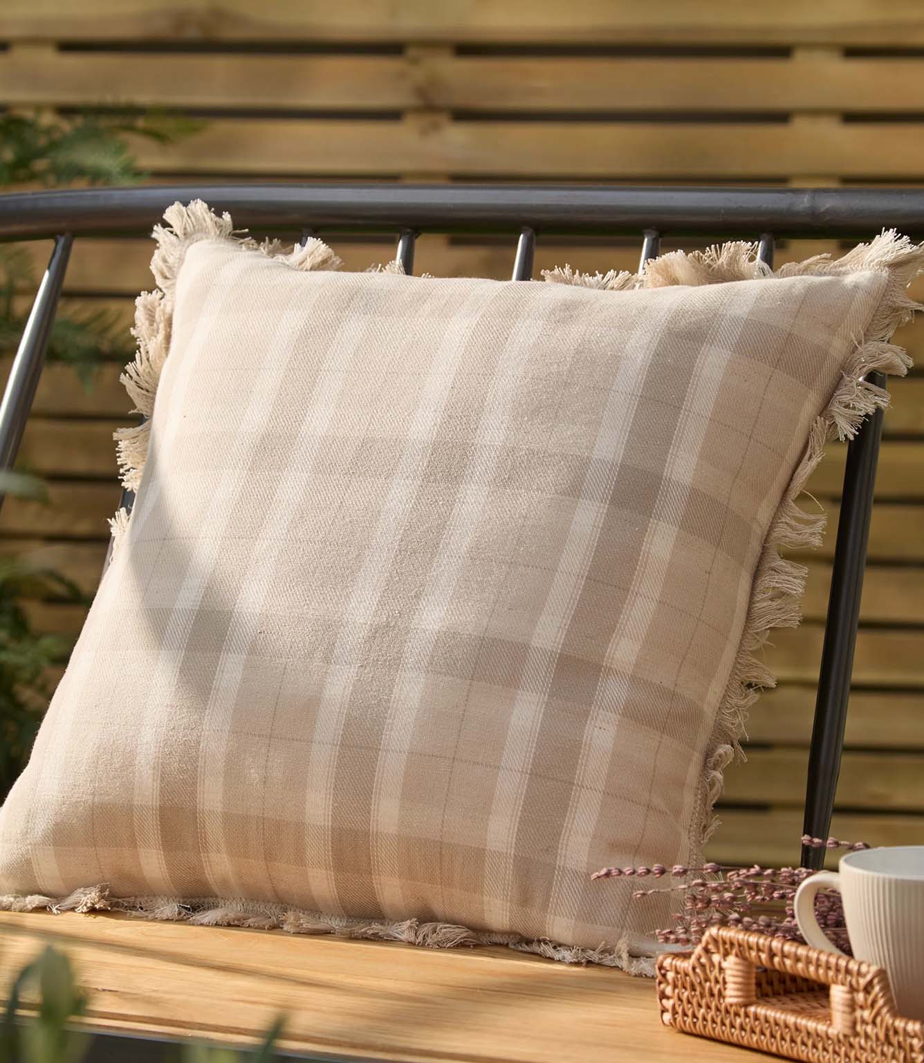 Arrochar Tartan Nut Outdoor Cushion
