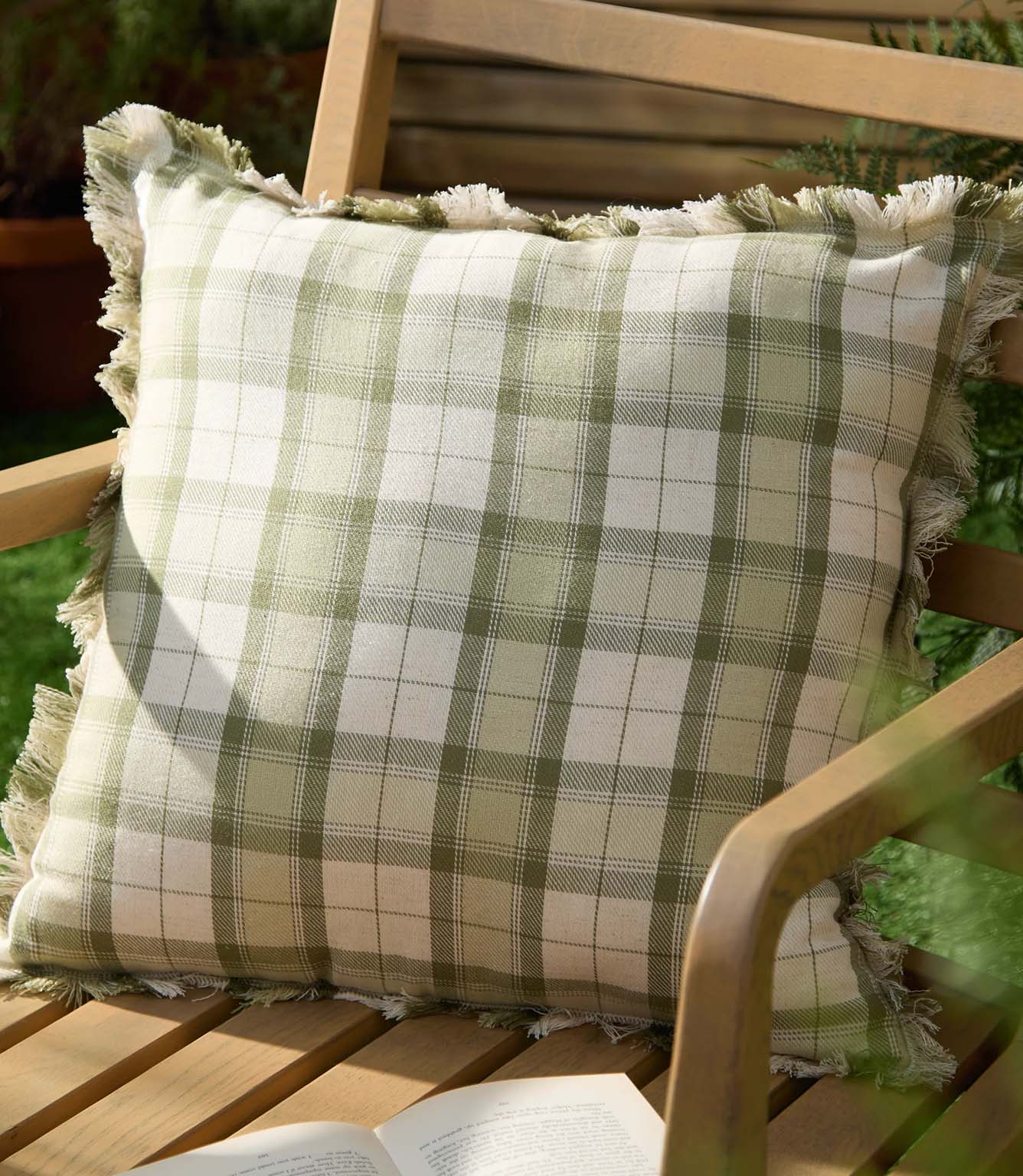Arrochar Tartan Moss Outdoor Cushion