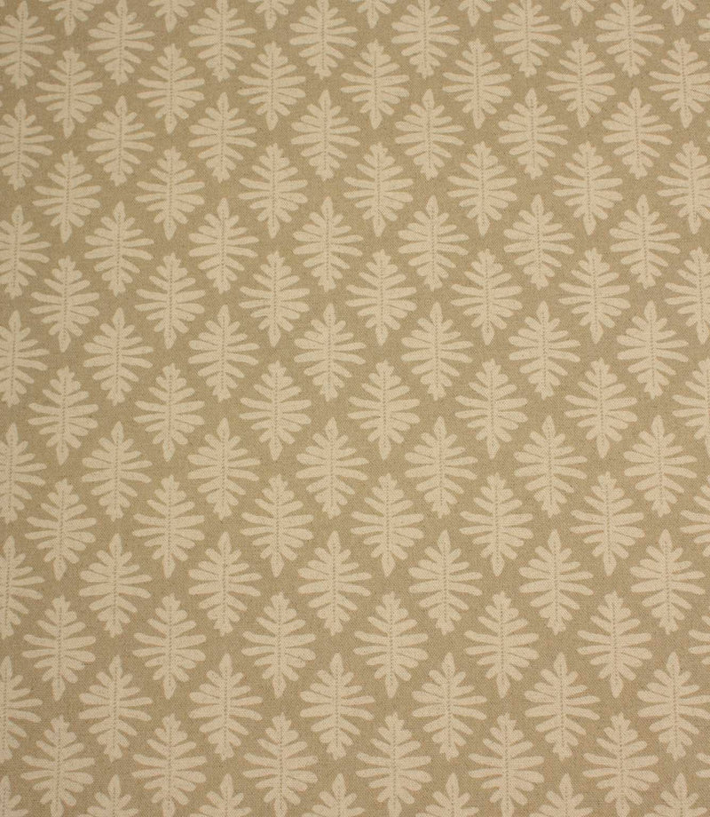 Ashleaf woven foliage fabric in Almond with small-scale botanical pattern.