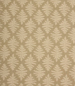Close-up of Ashleaf Almond woven fabric showing contemporary foliage design.