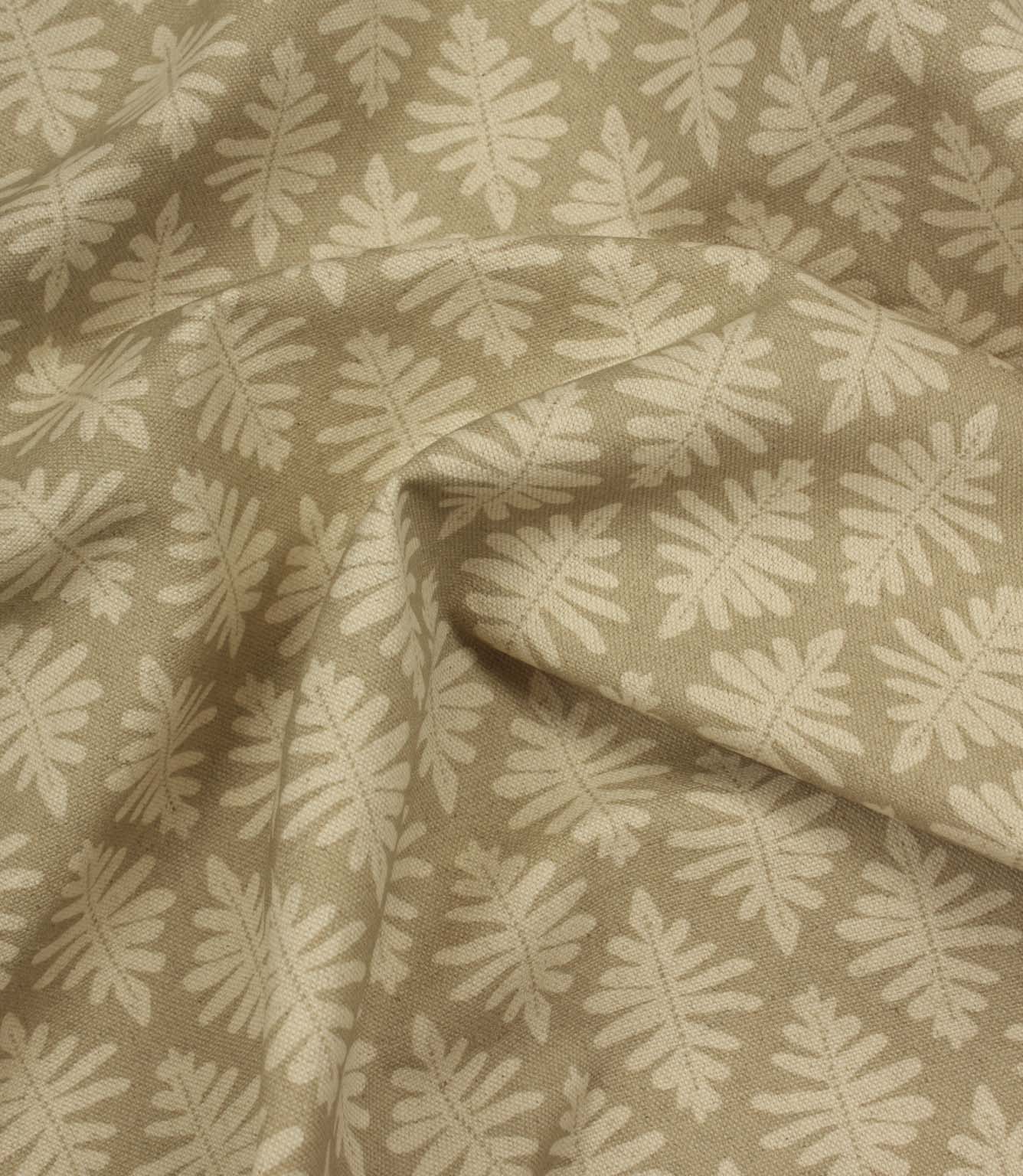 Draped Ashleaf Almond foliage fabric suitable for curtains, blinds and cushions.