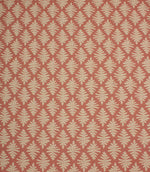 Ashleaf Raspberry woven fabric featuring a small-scale leaf pattern in natural cream on a warm raspberry pink background.