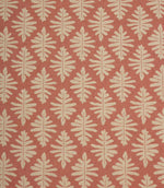 Close-up of Ashleaf Raspberry fabric highlighting the woven texture and repeating botanical leaf motif.