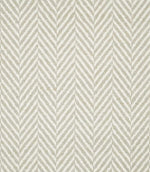 Bampton Argent herringbone fabric close-up, showing a soft grey-beige and off-white woven chevron pattern with clearly visible yarn texture.