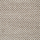 Bampton Bison herringbone fabric close-up, showing the textured chocolate brown and off-white woven chevron pattern with clearly visible yarn detail.
