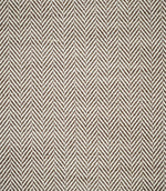 Bampton Bison herringbone fabric shown flat, displaying the repeating brown and off-white chevron design across the full textured woven surface.