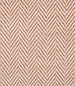 Bampton Chestnut herringbone fabric close-up, showing a textured chestnut orange and off-white woven chevron pattern with clearly visible yarn detail.