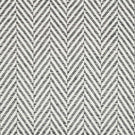 Bampton Grey herringbone fabric close-up, showing the textured woven grey and off-white chevron design and detailed individual yarns.