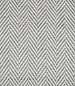Bampton Grey herringbone fabric close-up, showing the textured woven grey and off-white chevron design and detailed individual yarns.