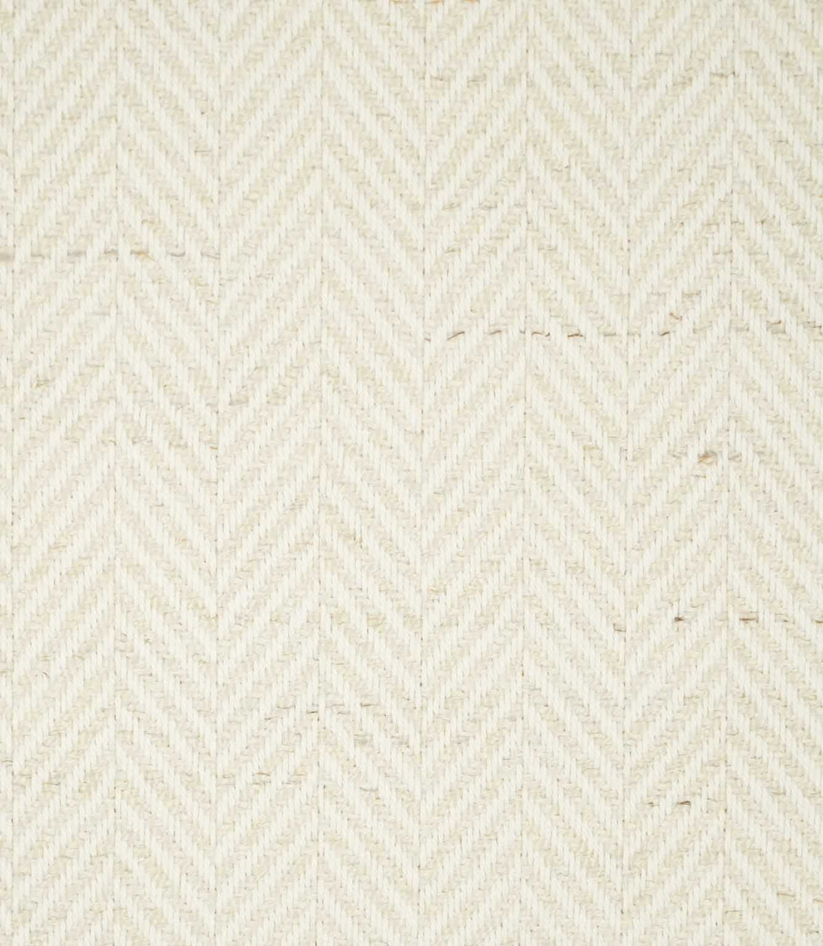 Bampton Jasmine herringbone fabric close-up, showing the soft cream woven surface with subtle natural flecks and a tonal chevron texture.
