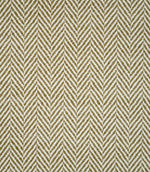 Bampton Matcha herringbone fabric close-up, showing the textured olive green and off-white woven chevron pattern with visible yarn detail.