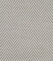 Close-up of Bampton Argent woven upholstery fabric showcasing the textured herringbone chevron weave in soft argent grey and ivory with a premium finish.