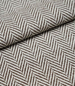 Folded Bampton Bison woven herringbone fabric displaying the soft texture, fabric weight and classic chevron pattern.