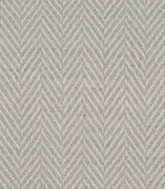 Close-up of Bampton Elephant Grey woven herringbone upholstery fabric featuring a classic chevron pattern in soft elephant grey and ivory with a textured finish.