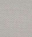 Close-up of Bampton Elephant Grey woven herringbone upholstery fabric featuring a classic chevron pattern in soft elephant grey and ivory with a textured finish.
