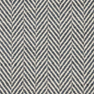 Close-up of Bampton Ink woven herringbone upholstery fabric featuring a classic chevron pattern in deep ink blue and ivory with a textured finish.