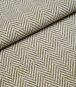 Folded Bampton Matcha woven herringbone fabric showing its soft texture and classic chevron design.