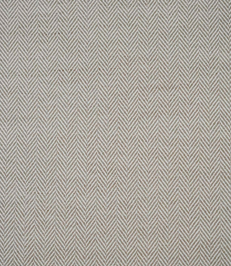 Bampton Taupe woven herringbone upholstery fabric with a timeless chevron pattern in warm taupe and ivory, ideal for curtains, blinds, cushions and upholstery.